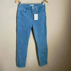 Good‎ American Good Legs Stripe Skinny Jeans